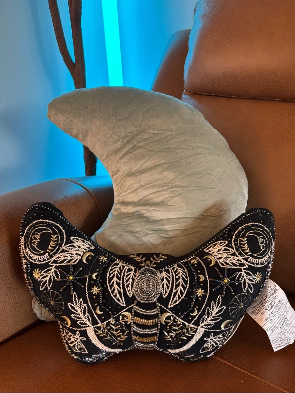 World Market Celestial Pillow Set + Velvet Moon Pillows